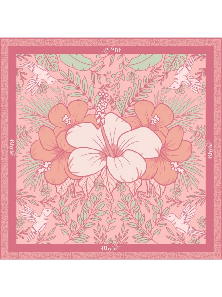 Rhyle Swim foral patterned fabric with pink and green colors