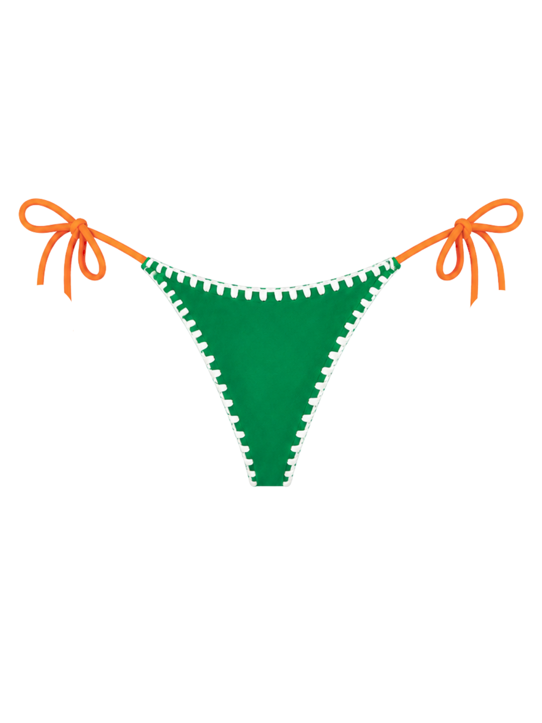 University of Miami Orange/Green Reversible Crochet Tie Side Bottom (Final Sale)-Rhyle Swim