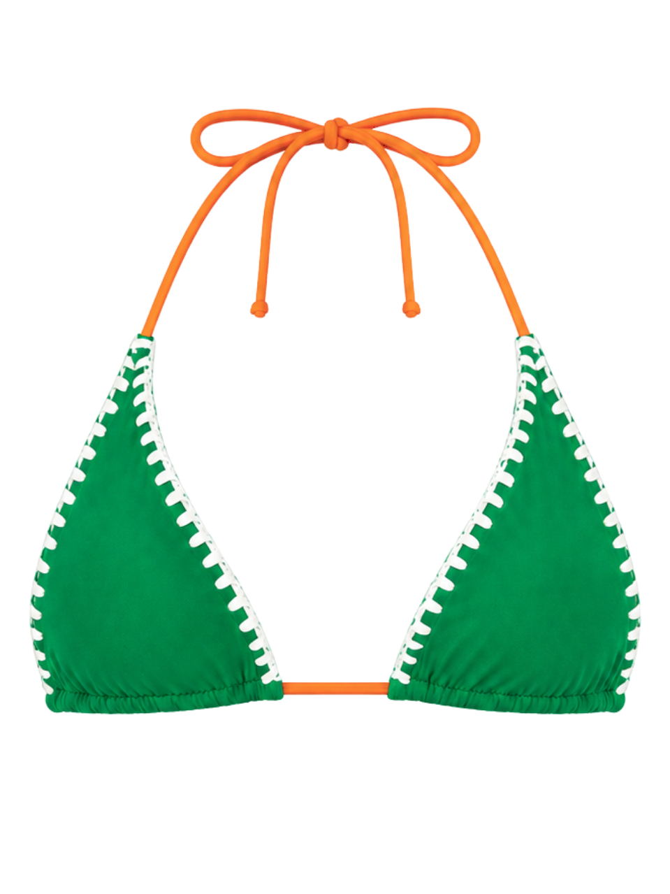 University of Miami Orange/Green Reversible Crochet Triangle Top (Final Sale)-Rhyle Swim