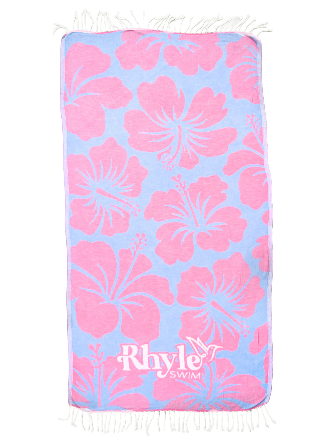 Rhyle Swim Beach Towel - Pink/Blue Hibiscus-Rhyle Swim